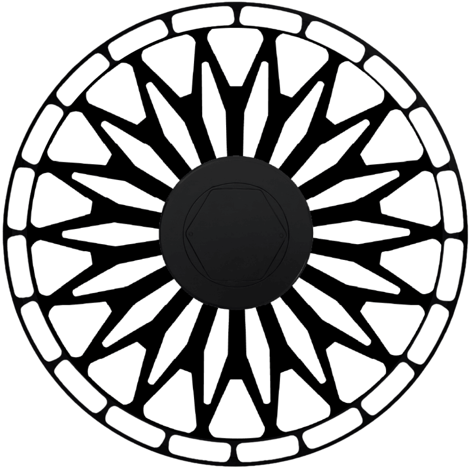 Gearhead aero wheel cover — face view