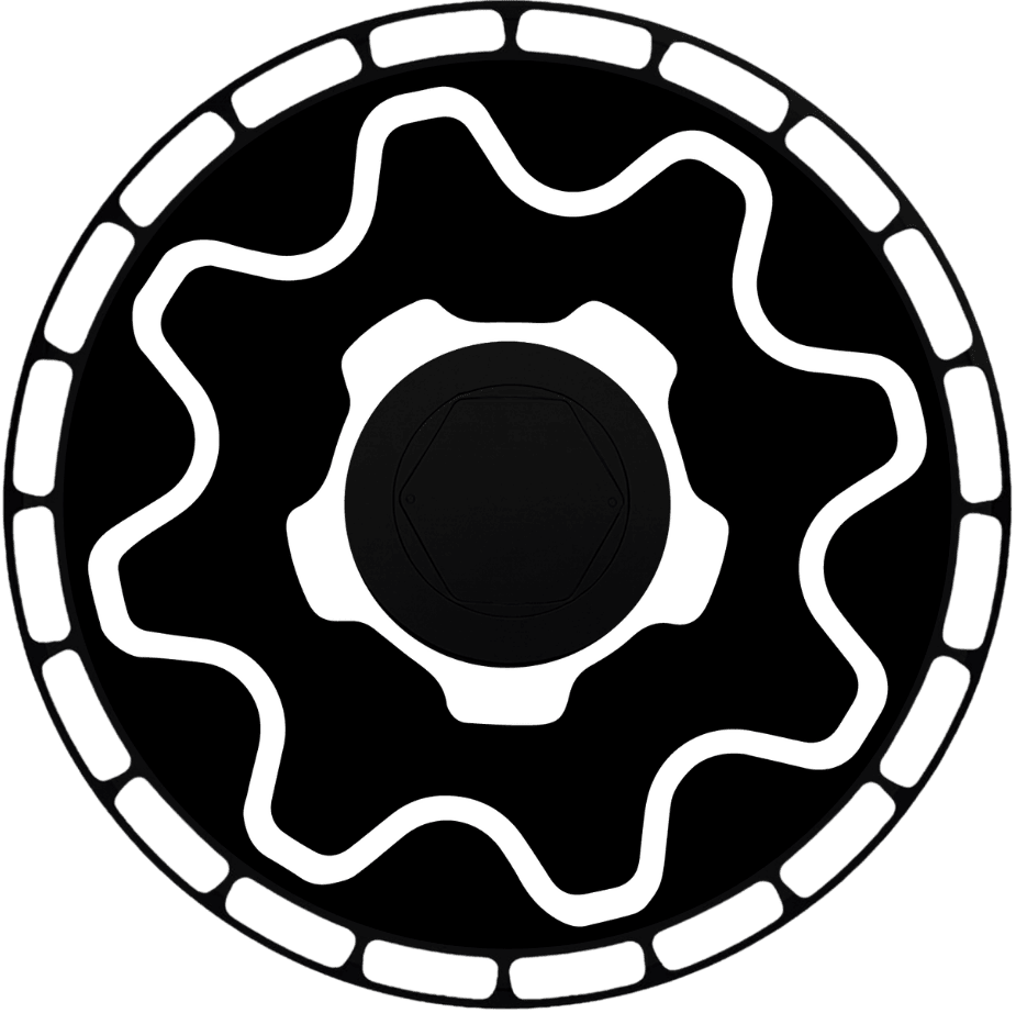 Cogwheel aero wheel cover — face view