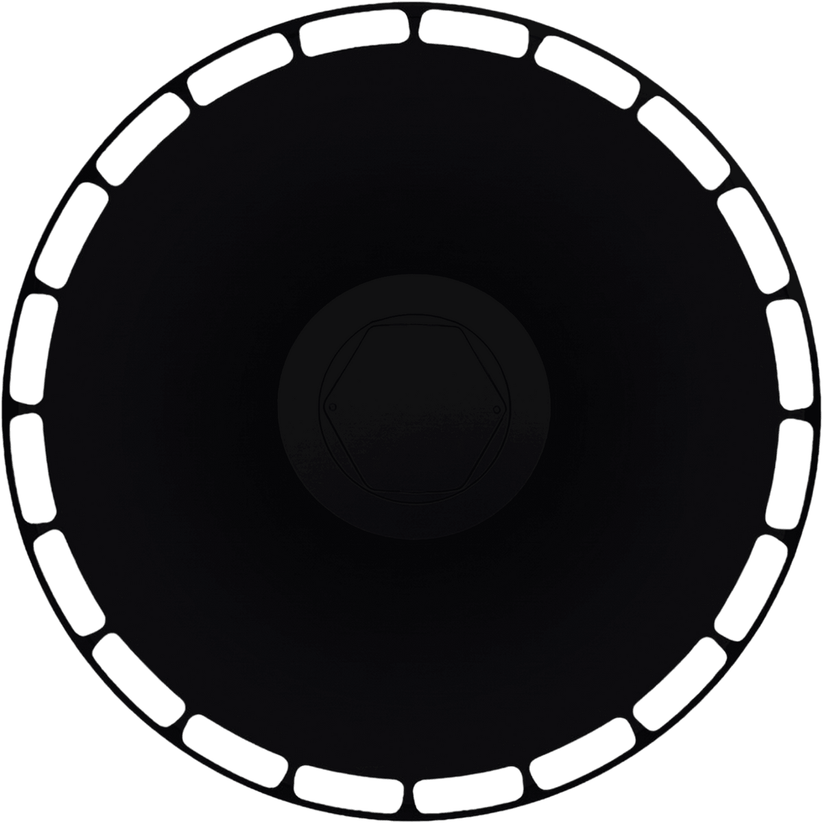 Pure Black aero wheel cover — face view