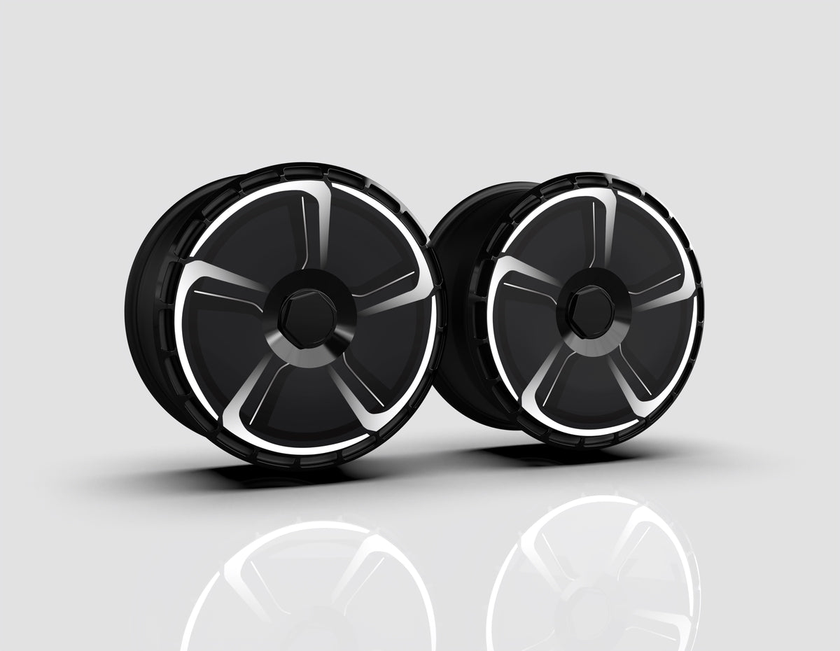 Fanfare aero wheel covers — studio render