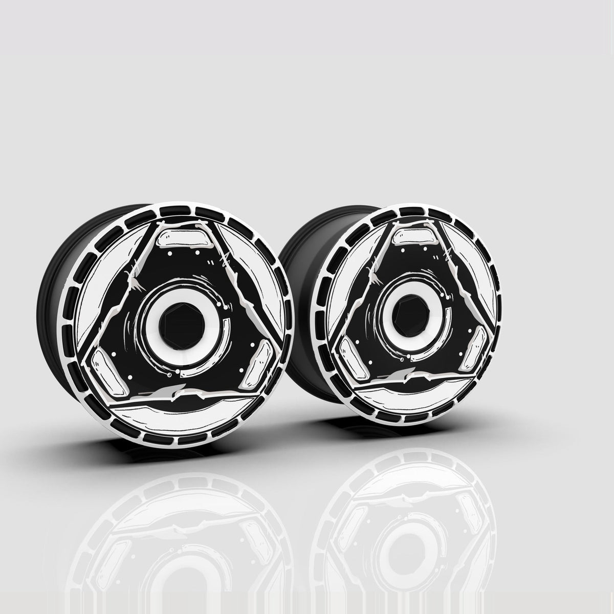 Chaosline aero wheel covers — set of 4, studio render