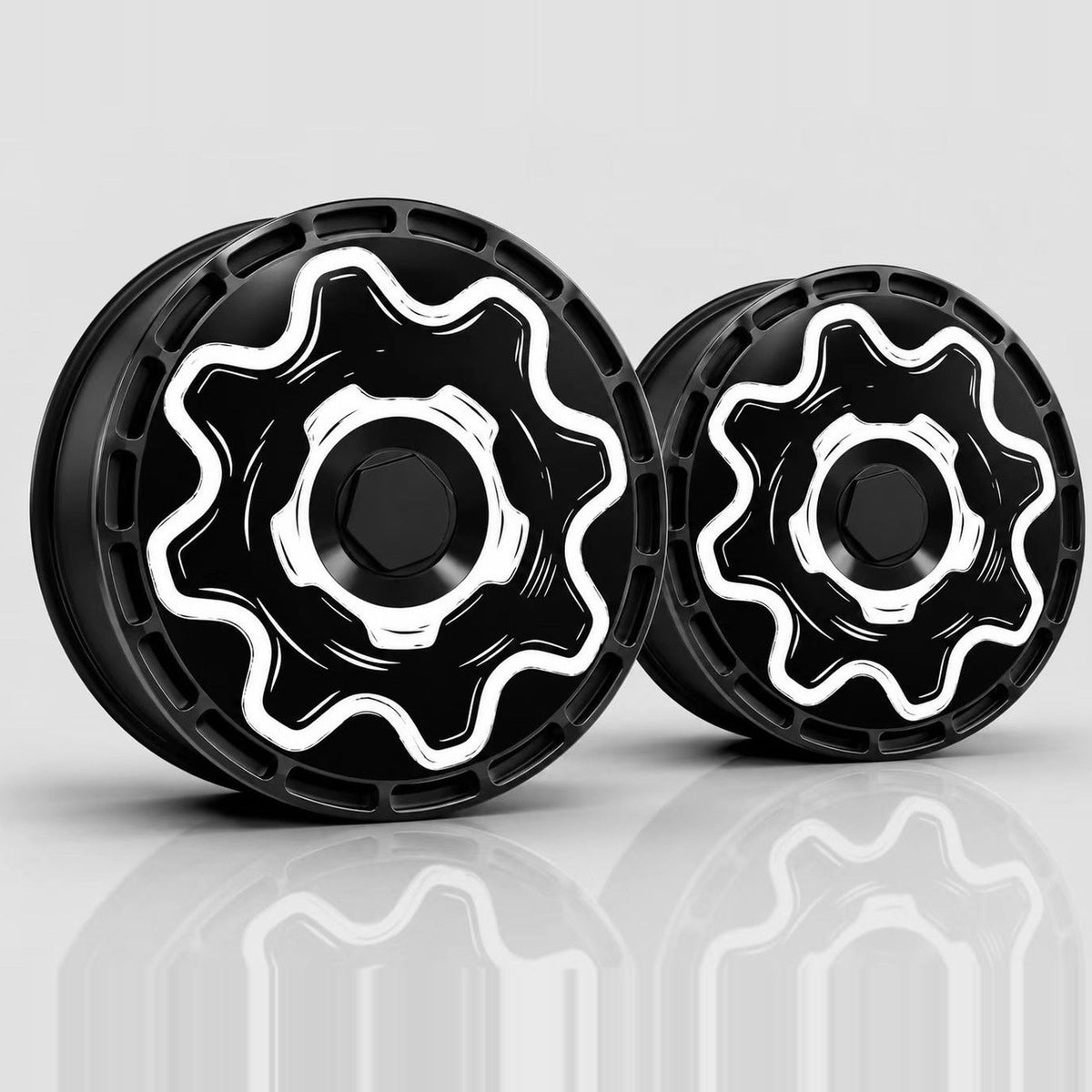 Cogwave Black aero wheel covers — set of 4, studio render