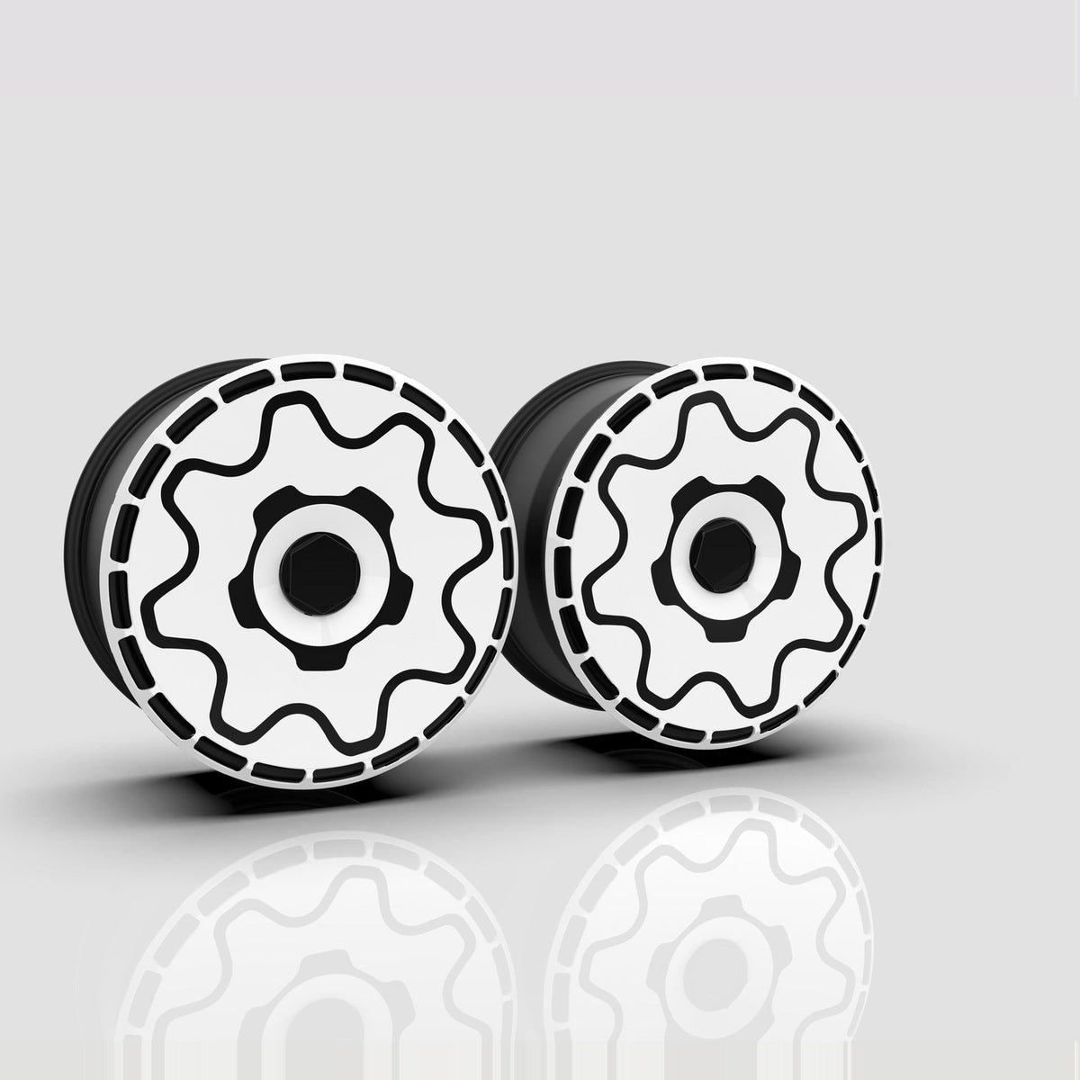 Halfmoon aero wheel covers — set of 4, studio render