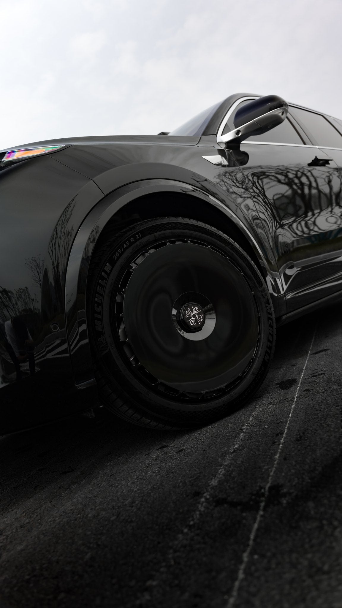 Pure Black wheel covers — real-world photo
