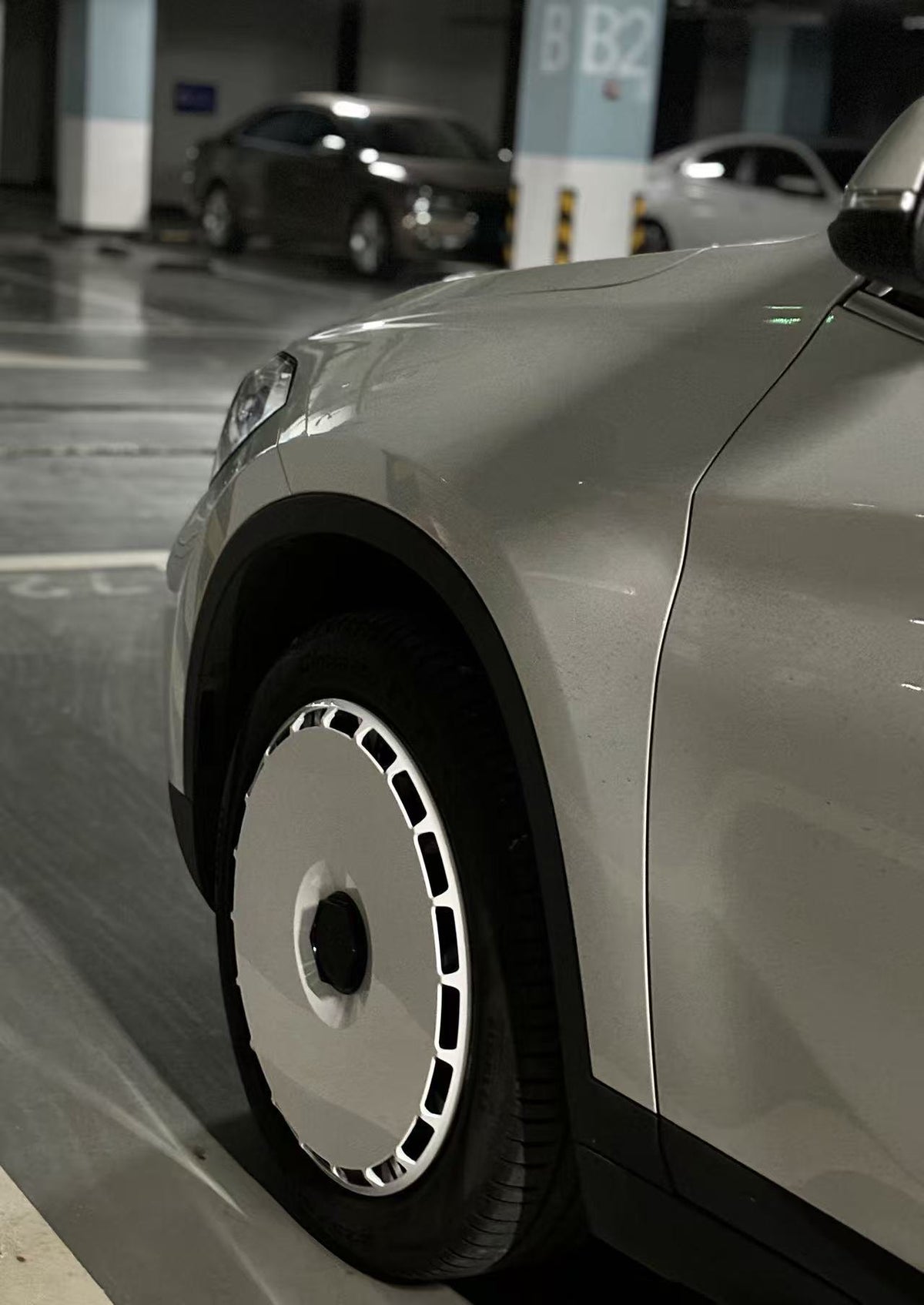 Pure White wheel covers — real-world photo