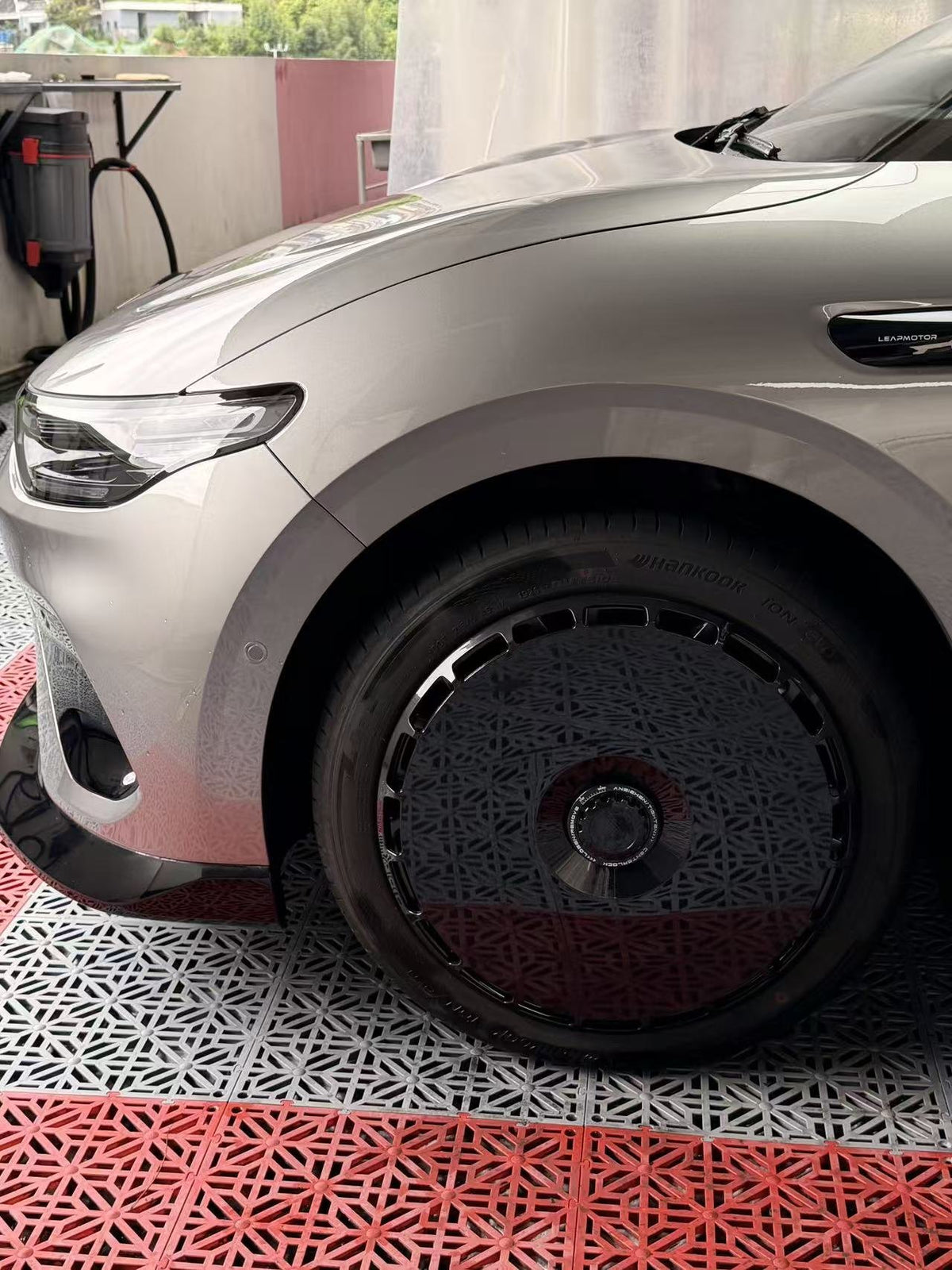 Pure Black wheel covers — real-world photo