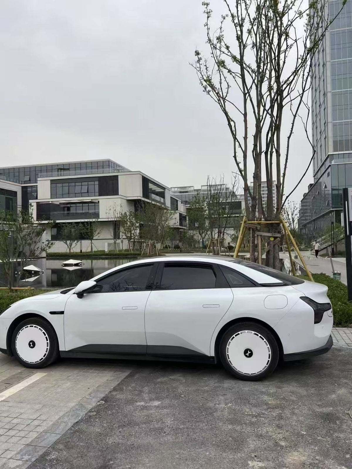 Pure White wheel covers — real-world photo