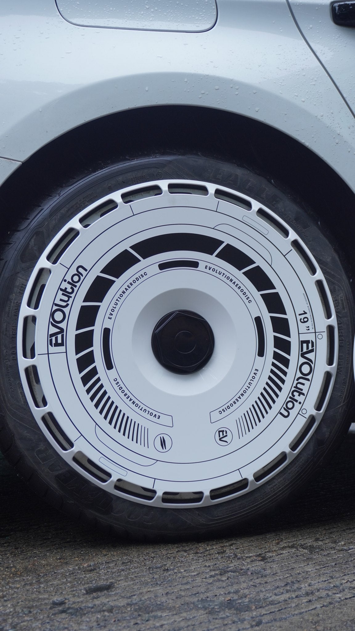 Nebulite wheel covers — real-world photo