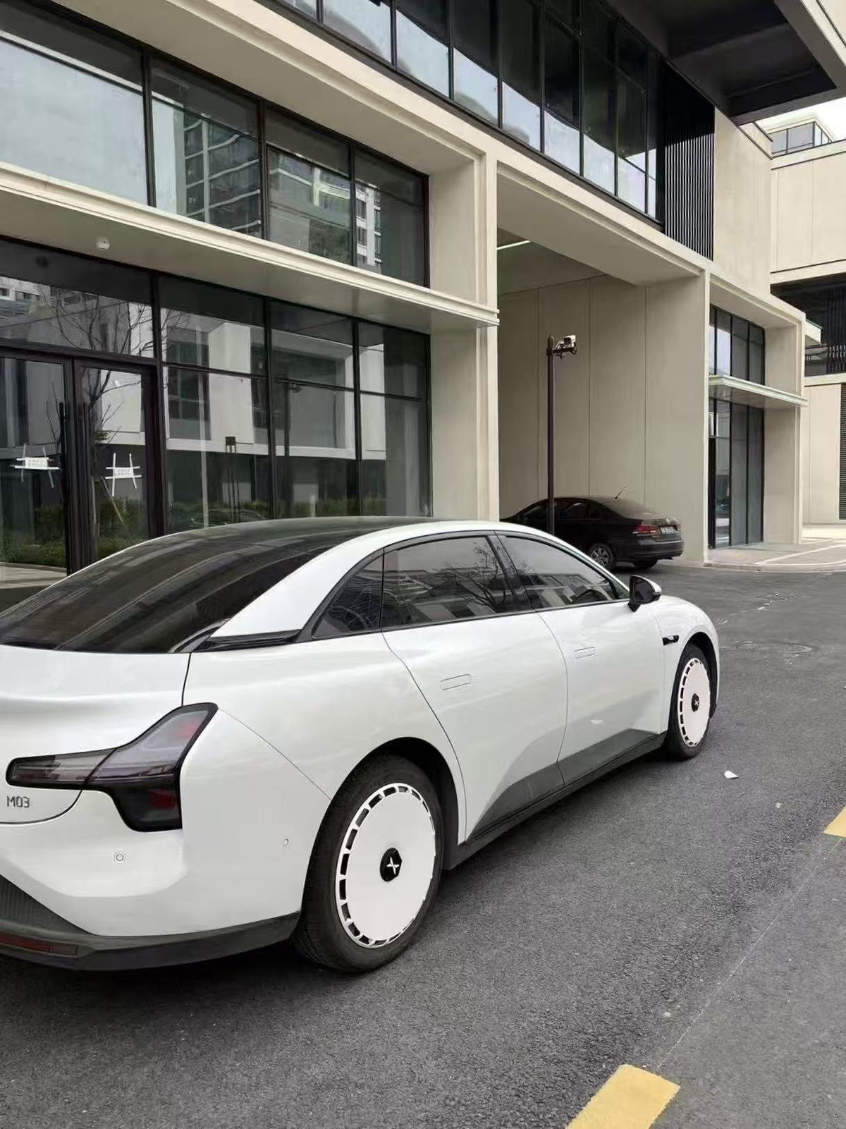 Pure White wheel covers — real-world photo