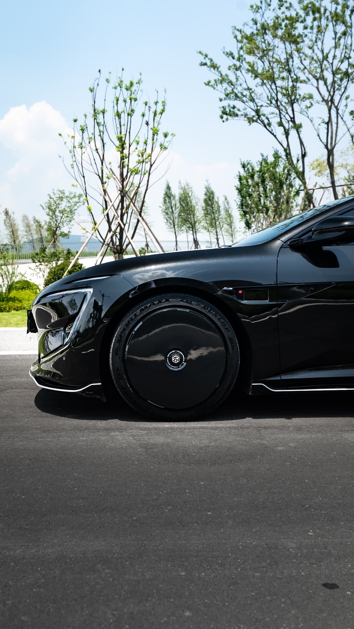 Pure Black wheel covers — real-world photo
