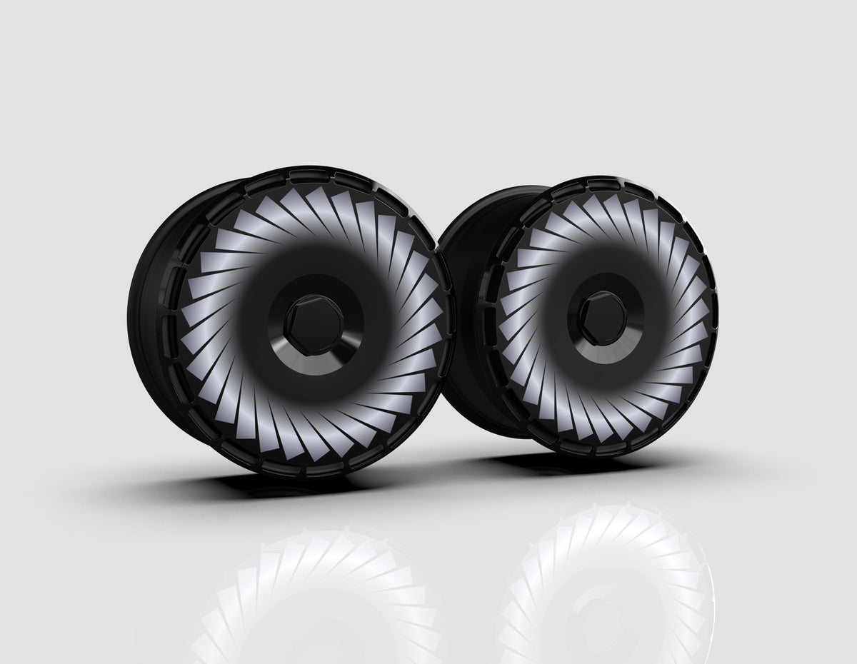 Turbine aero wheel covers — studio render