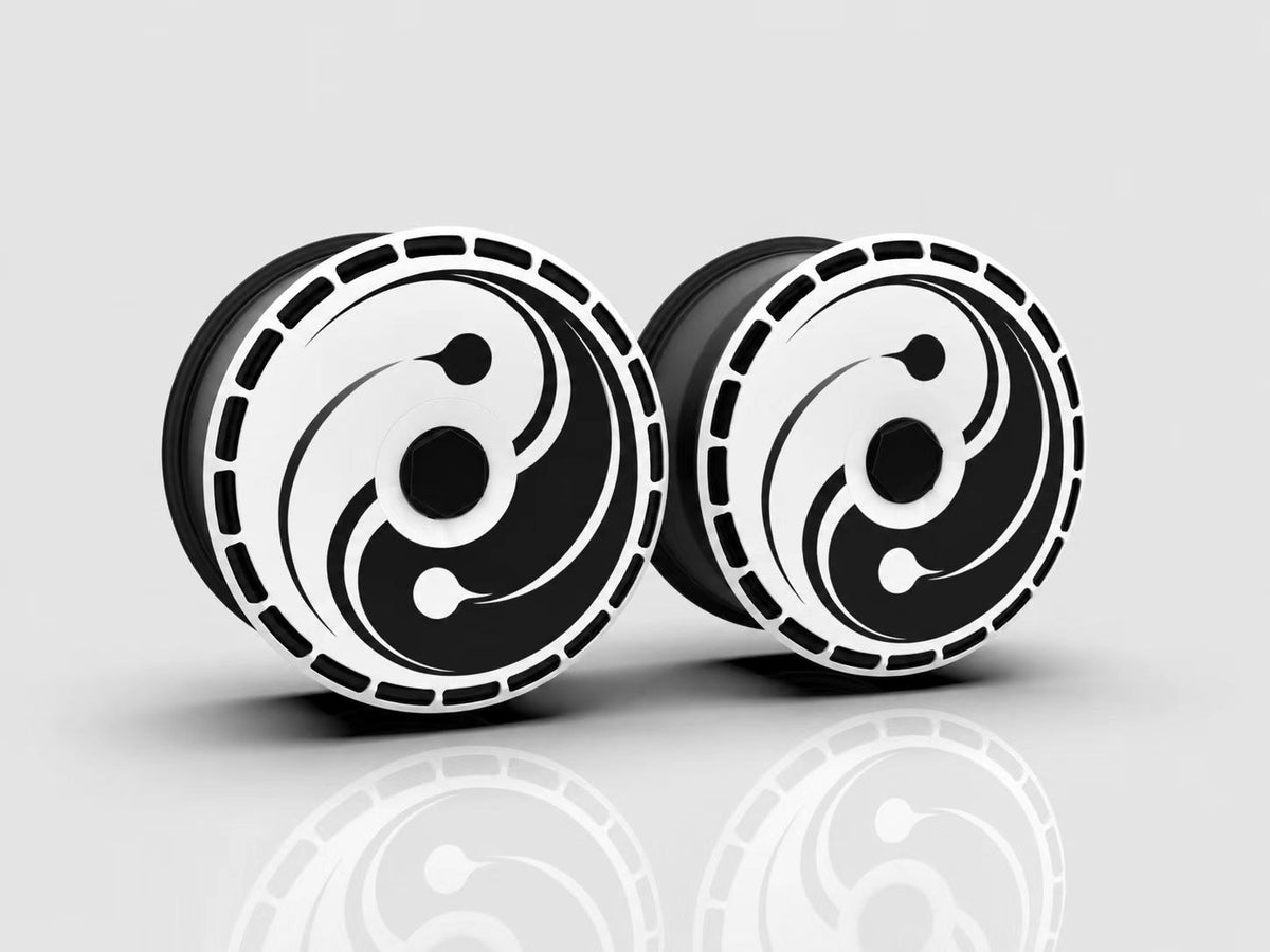 Yin Yang aero wheel covers — set of 4, studio render