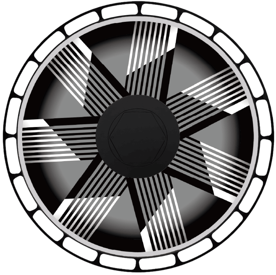 Meshwork aero wheel cover — face view