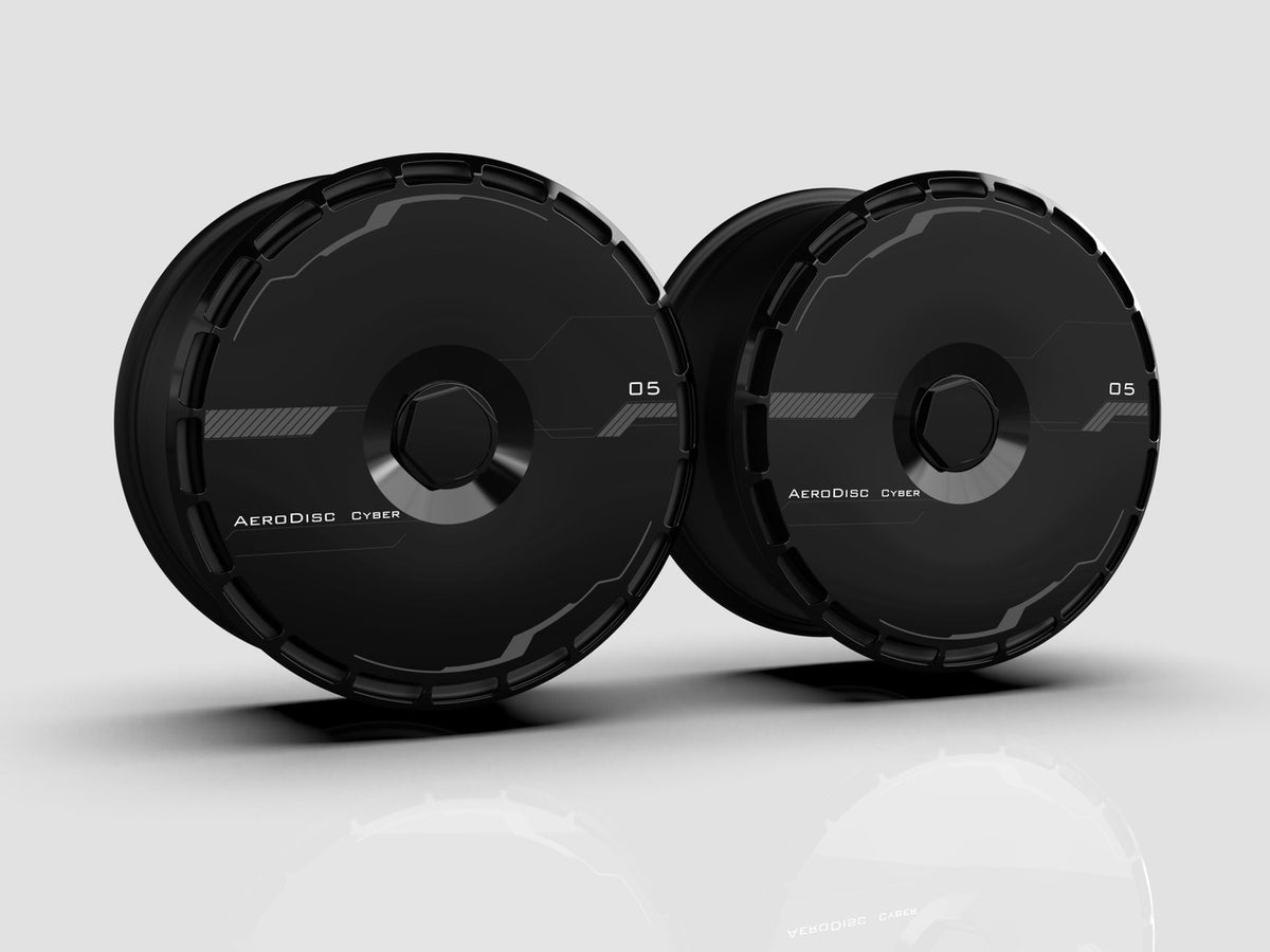 Black Shift aero wheel covers — set of 4, studio render
