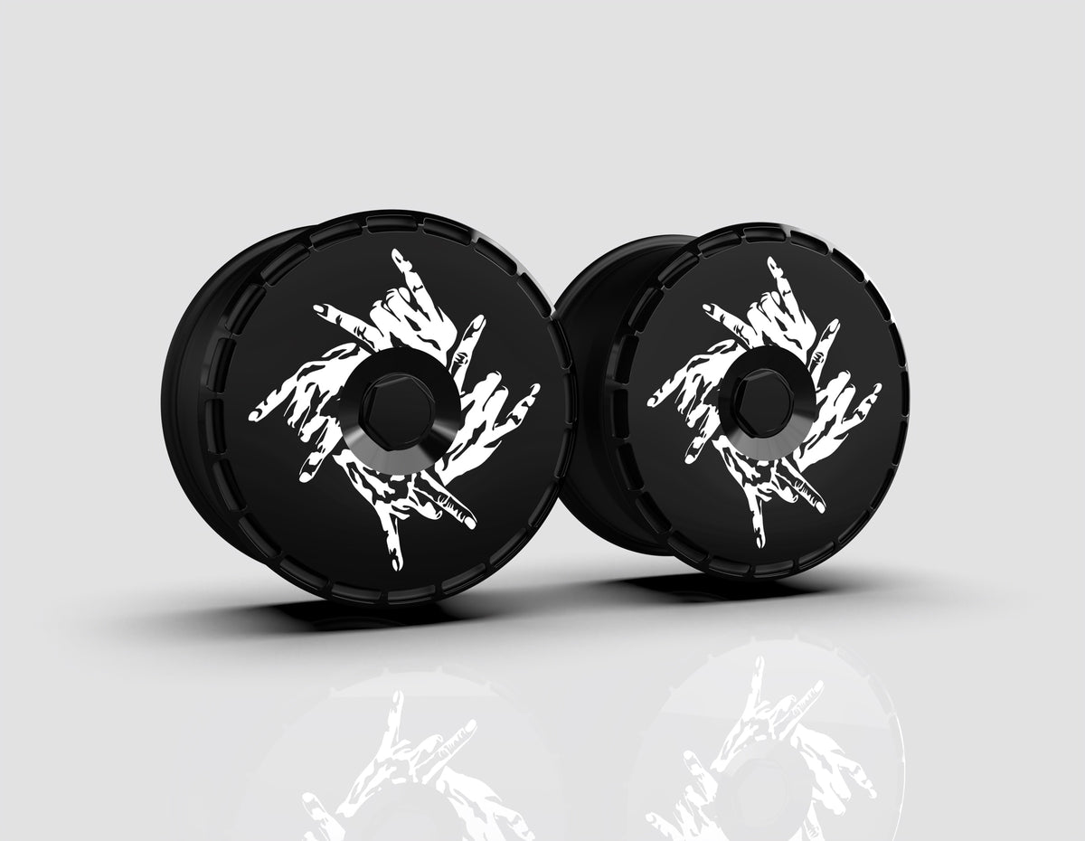 Grinner aero wheel covers — studio render