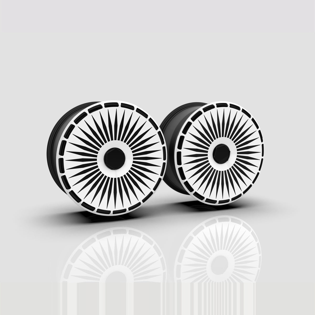 Floret aero wheel covers — set of 4, studio render