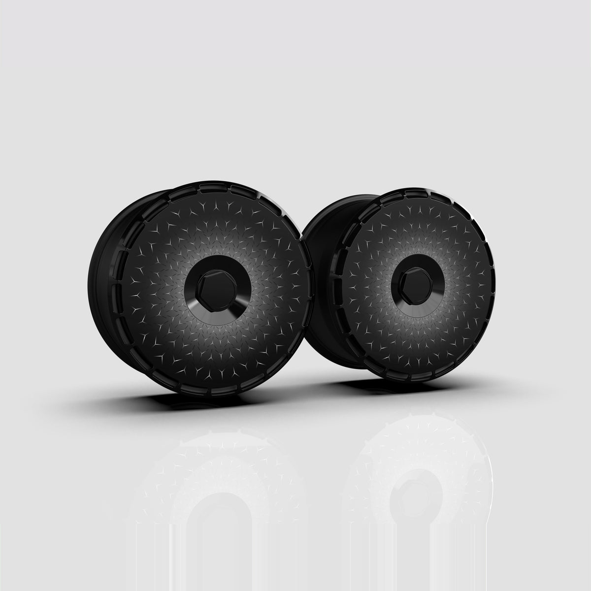 Splatter aero wheel covers — set of 4, studio render