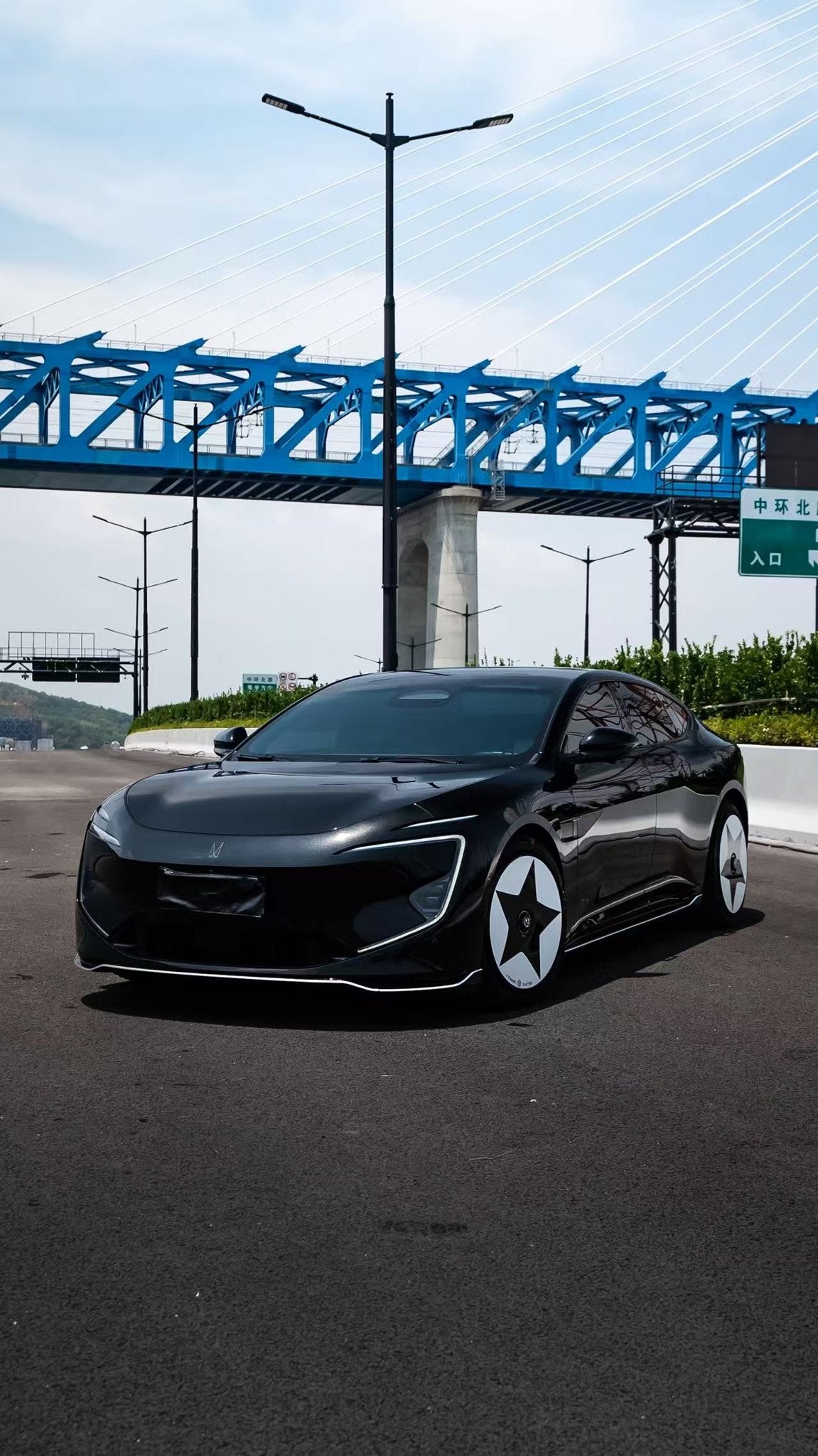 Geodesic wheel covers — real-world photo