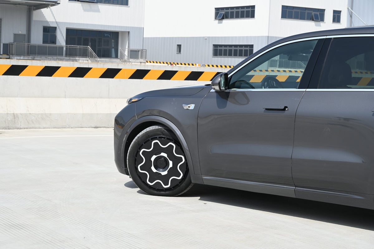 Cogwheel wheel covers — real-world photo