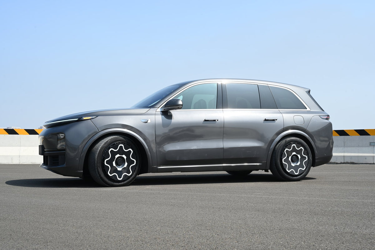 Cogwheel wheel covers — real-world photo