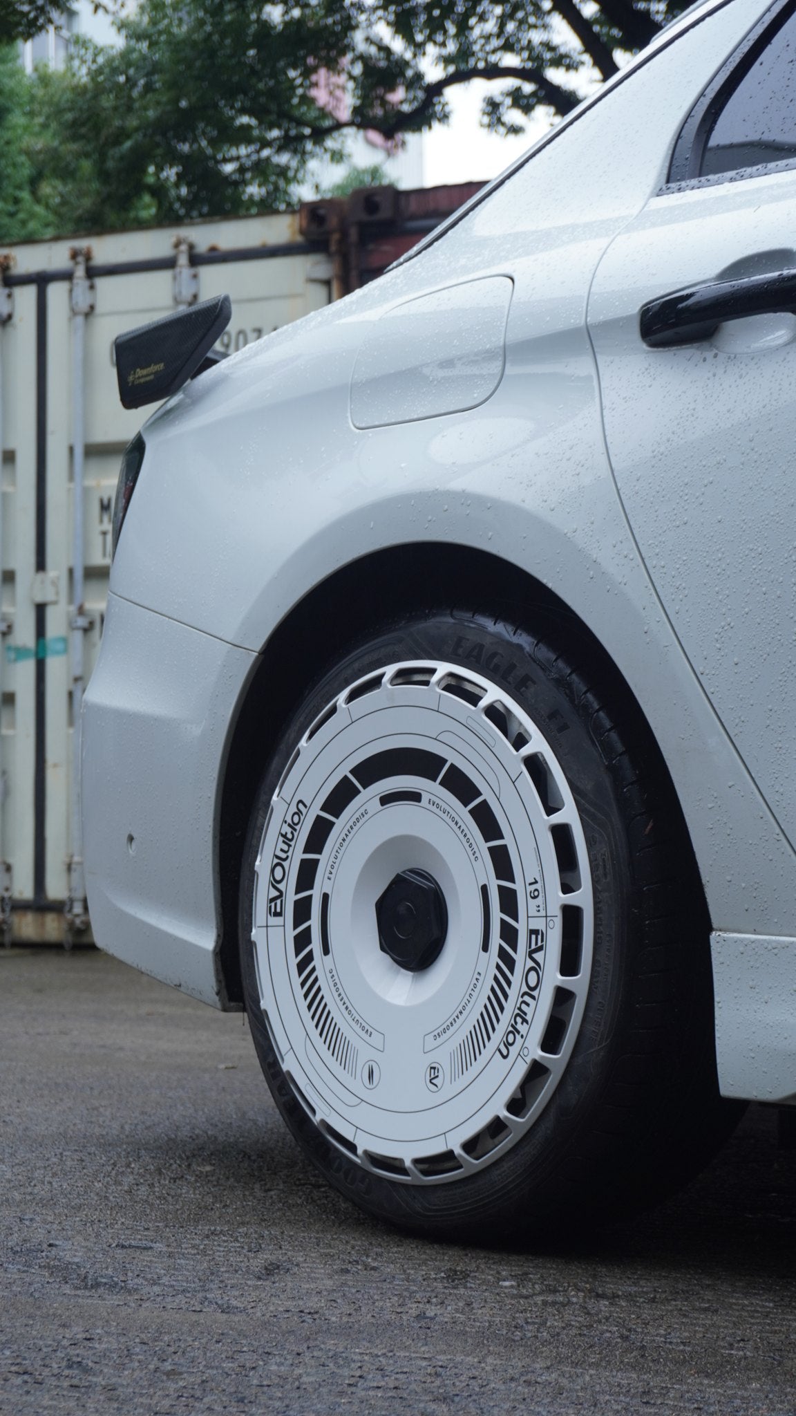 Nebulite wheel covers — real-world photo