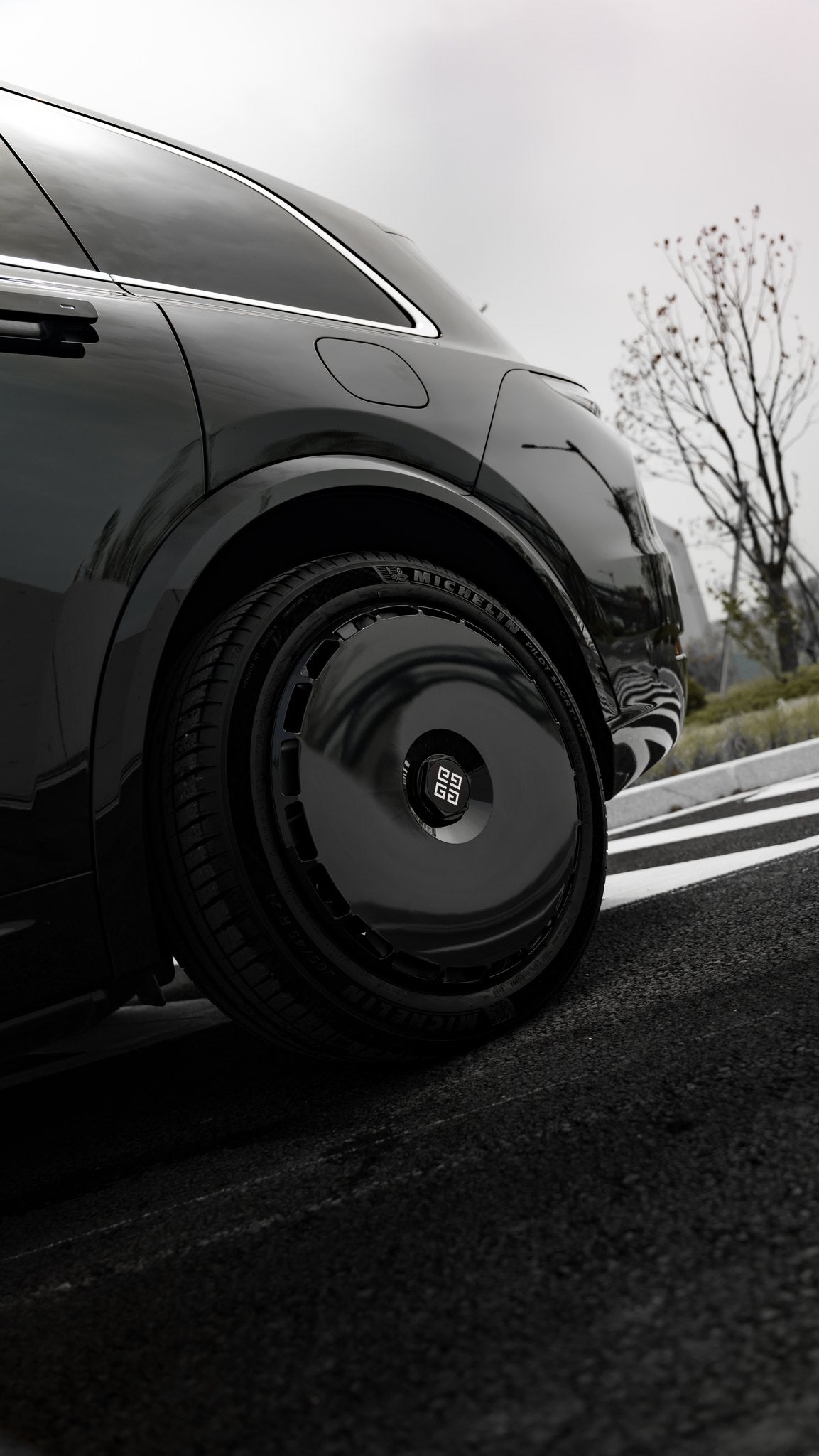 Pure Black wheel covers — real-world photo