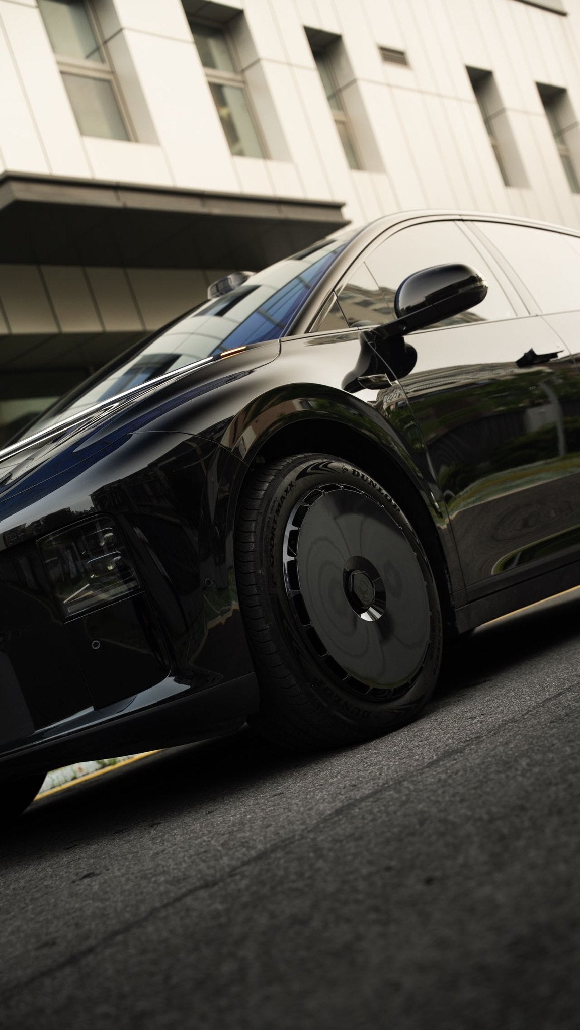 Pure Black wheel covers — real-world photo