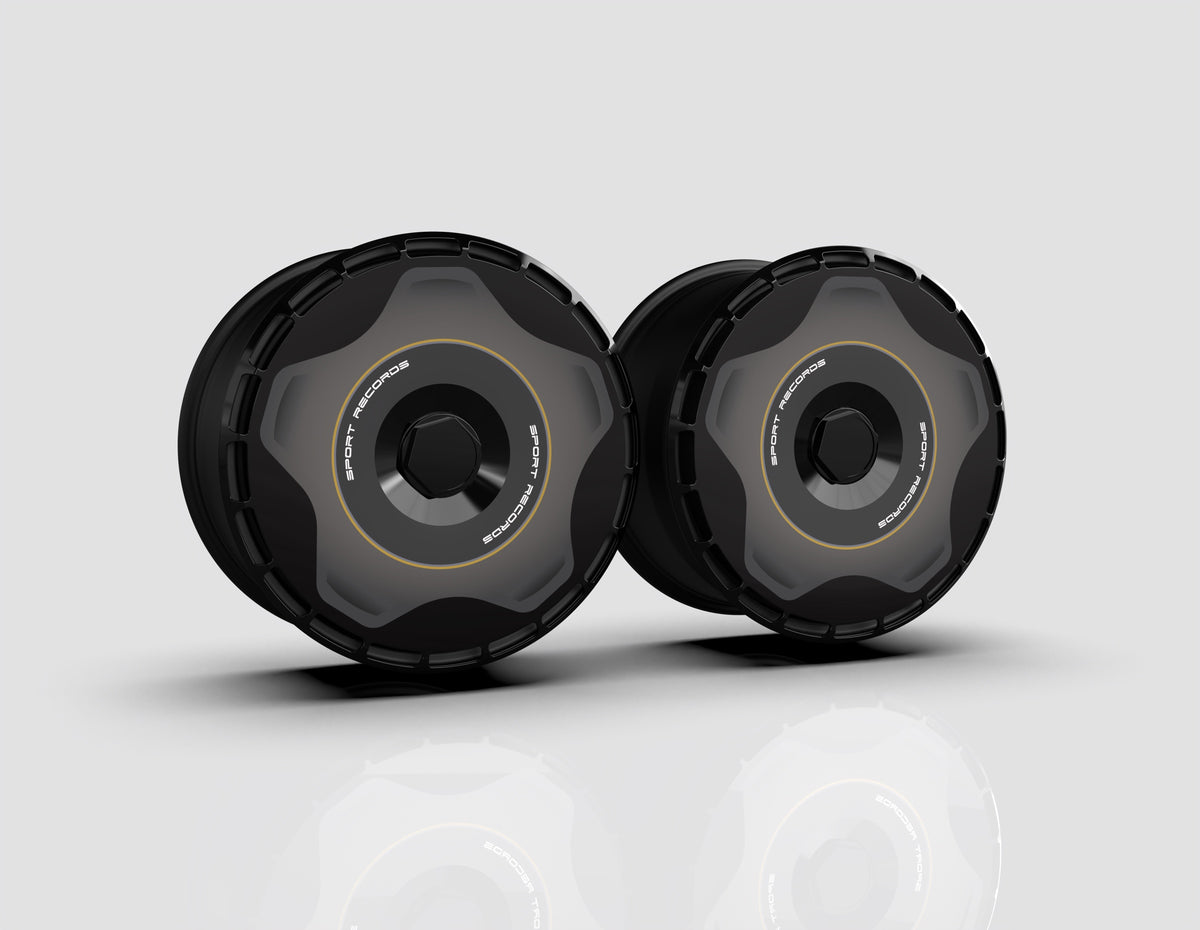 Petrol aero wheel covers — studio render